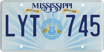 MS license plate LYT745