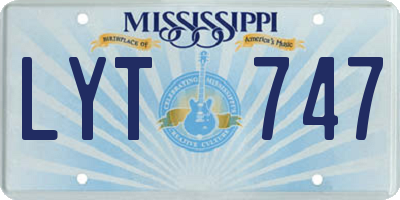 MS license plate LYT747