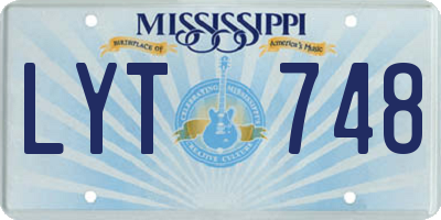 MS license plate LYT748