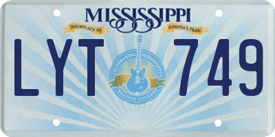 MS license plate LYT749