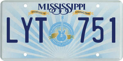 MS license plate LYT751