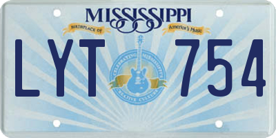 MS license plate LYT754