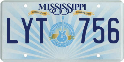 MS license plate LYT756