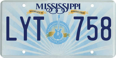 MS license plate LYT758