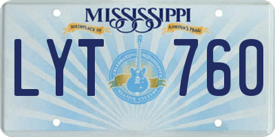 MS license plate LYT760
