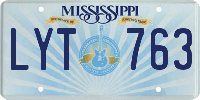 MS license plate LYT763