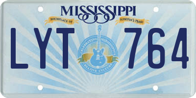 MS license plate LYT764