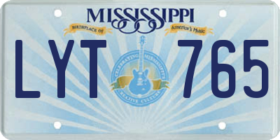 MS license plate LYT765