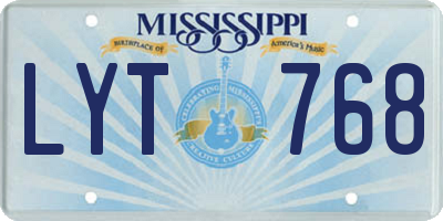 MS license plate LYT768
