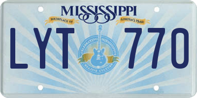 MS license plate LYT770
