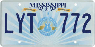 MS license plate LYT772