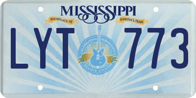 MS license plate LYT773