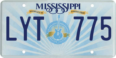 MS license plate LYT775
