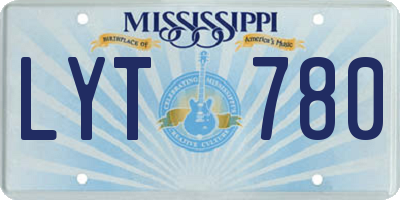MS license plate LYT780