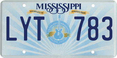 MS license plate LYT783