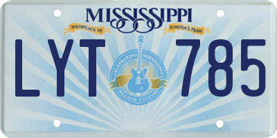 MS license plate LYT785