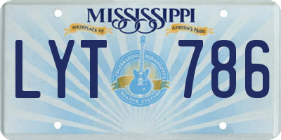 MS license plate LYT786