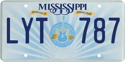 MS license plate LYT787