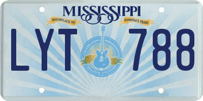 MS license plate LYT788
