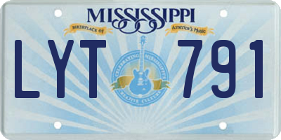 MS license plate LYT791