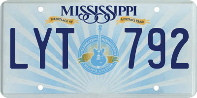 MS license plate LYT792