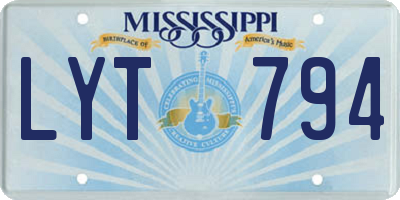 MS license plate LYT794