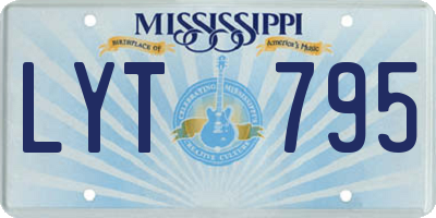 MS license plate LYT795