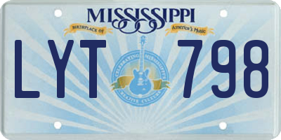 MS license plate LYT798