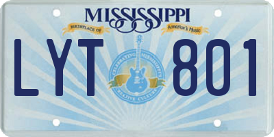 MS license plate LYT801