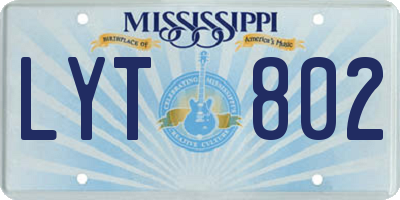 MS license plate LYT802