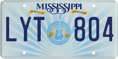 MS license plate LYT804
