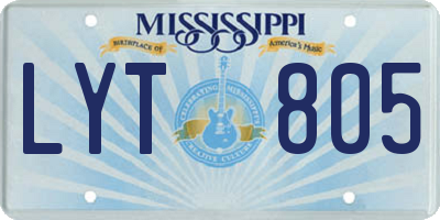 MS license plate LYT805