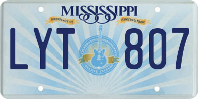MS license plate LYT807