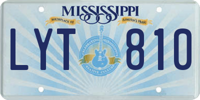 MS license plate LYT810