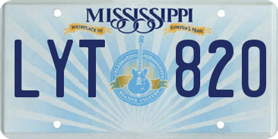 MS license plate LYT820