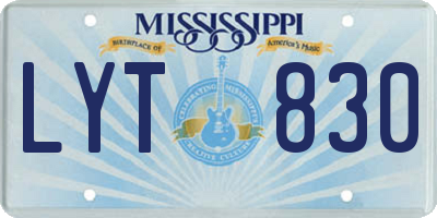 MS license plate LYT830