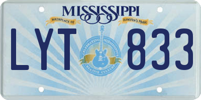 MS license plate LYT833