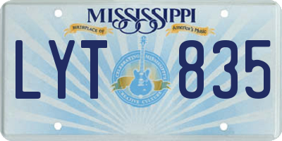 MS license plate LYT835