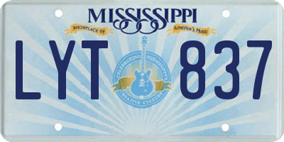 MS license plate LYT837