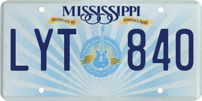 MS license plate LYT840