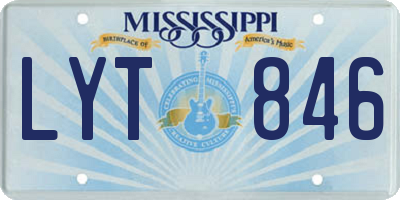 MS license plate LYT846