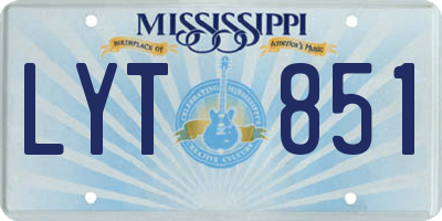 MS license plate LYT851