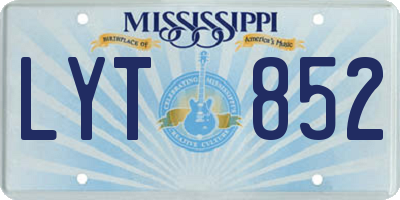 MS license plate LYT852