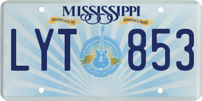 MS license plate LYT853