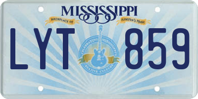 MS license plate LYT859