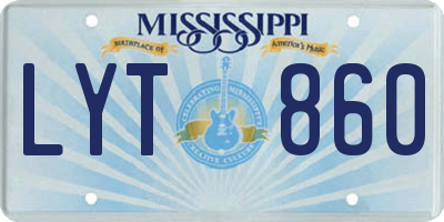 MS license plate LYT860