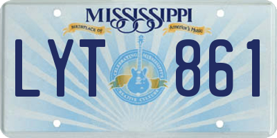MS license plate LYT861