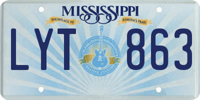 MS license plate LYT863