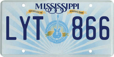 MS license plate LYT866