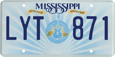 MS license plate LYT871